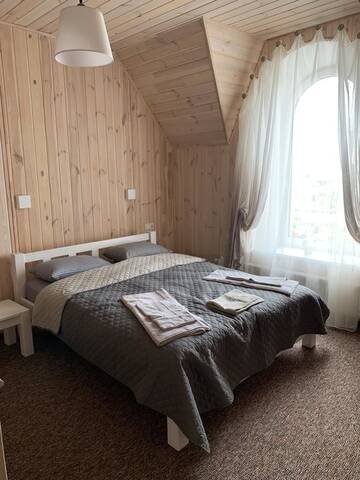 Фото номера Двухместный номер с 1 кроватью, вид на парк Дома для отпуска Holiday home with sauna in Pochaiv г. Почаев 7